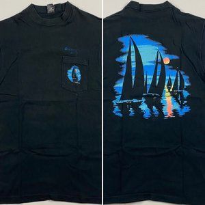 Vintage 80s 90s Clearwater Beach Florida T Shirt Mens Medium Sailing Sailboat